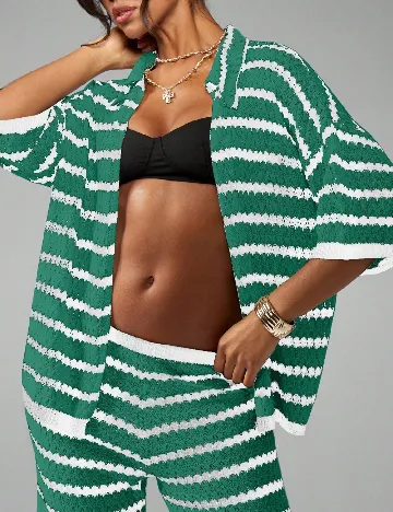 Cardigan Missguided, alb/verde Verde