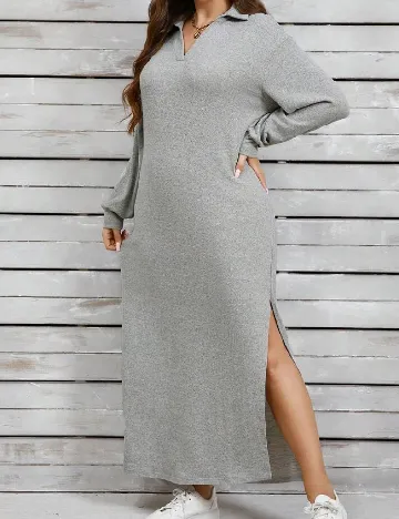 Rochie lunga SHEIN CURVE, gri Gri