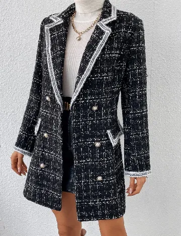 Sacou SHEIN, alb/negru Negru