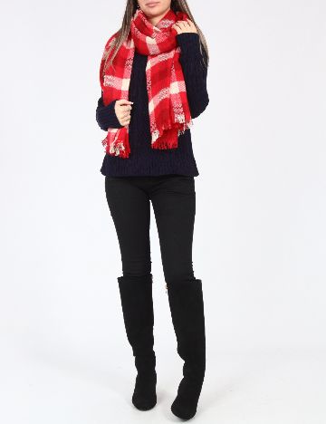 Esarfa Zara, rosu/alb