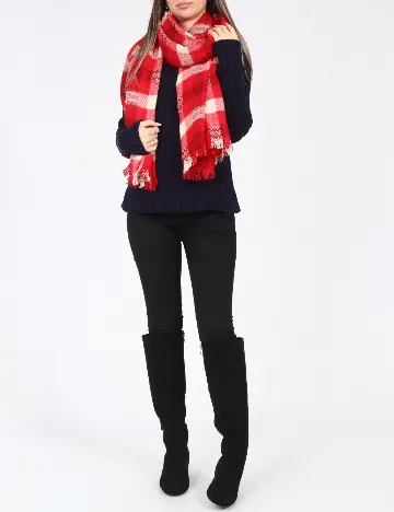 Esarfa Zara, rosu/alb Rosu