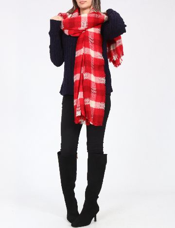 Esarfa Zara, rosu/alb