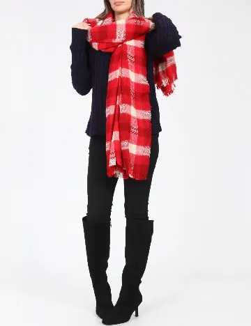 Esarfa Zara, rosu/alb Rosu