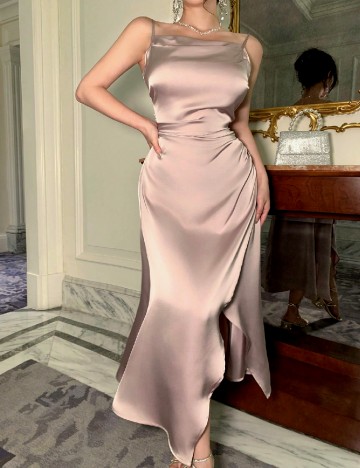 Rochie lunga Dazy, roz