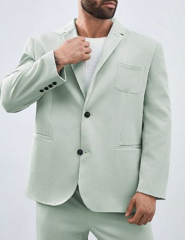 Sacou SHEIN Plus Size Men, verde deschis