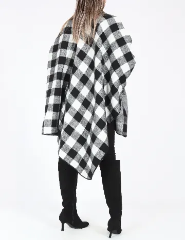 Poncho Zara, alb/negru Negru