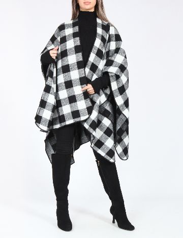 Poncho Zara, alb/negru