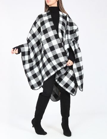 Poncho Zara, alb/negru