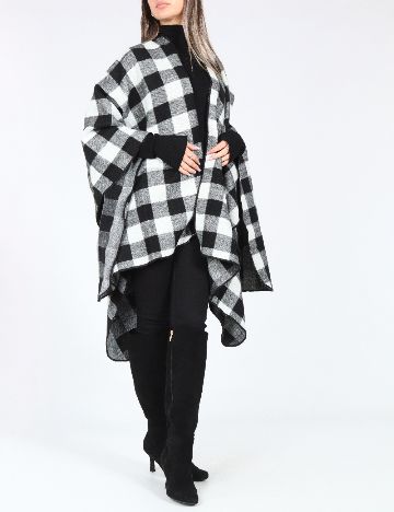 Poncho Zara, alb/negru