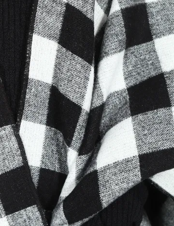 Poncho Zara, alb/negru Negru