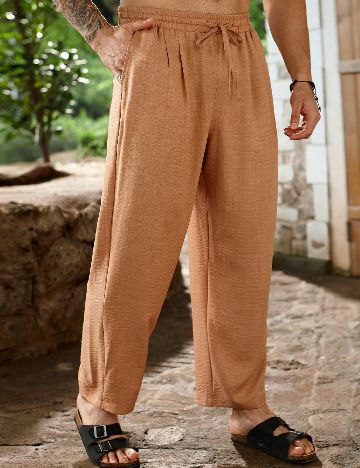 Pantaloni SHEIN Plus Size Men, maro