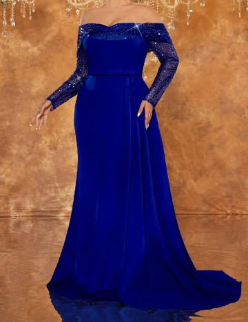 Rochie lunga SHEIN CURVE, albastru Albastru