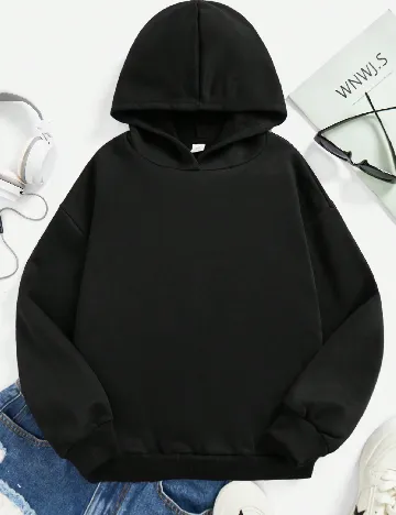 Hanorac Shein Kids, negru Negru