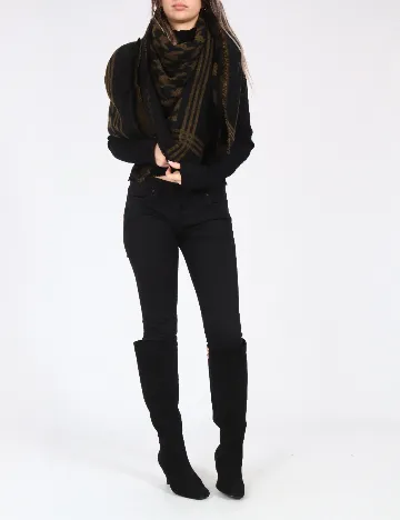 Esarfa Zara, negru/verde Negru