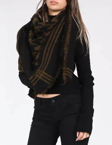 Esarfa Zara, negru/verde Negru