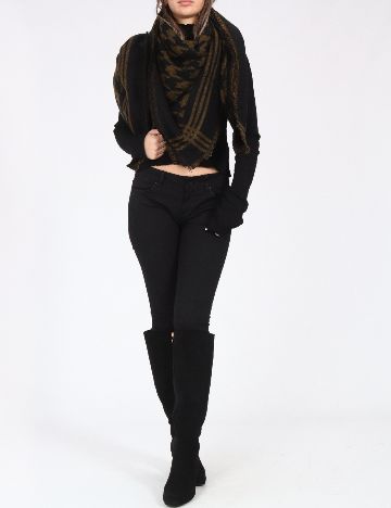 Esarfa Zara, negru/verde