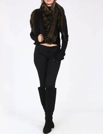 Esarfa Zara, negru/verde Negru