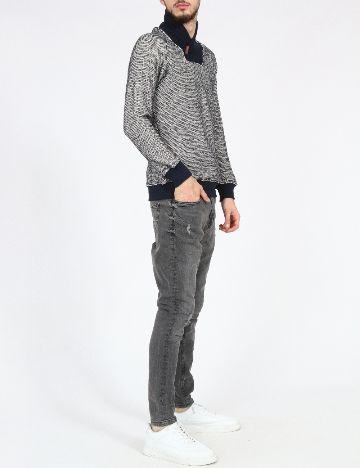 Bluza Zara, bleumarin/alb