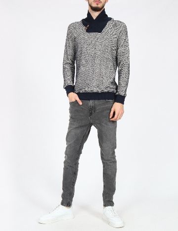 Bluza Zara, bleumarin/alb