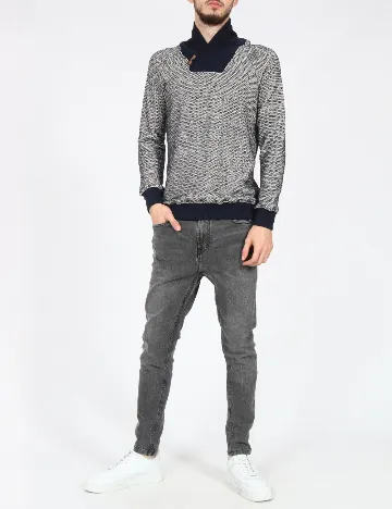 Bluza Zara, bleumarin/alb Albastru