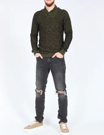 Bluza Zara, verde/negru Verde