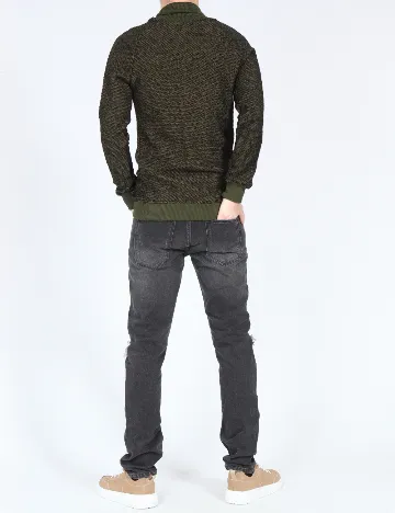 Bluza Zara, verde/negru Verde