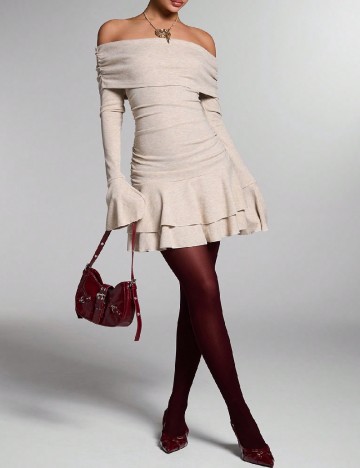 Rochie scurta SHEIN, crem