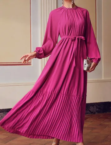 Rochie lunga MOTF, roz Rosu