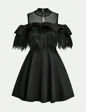 Rochie scurta Shein Kids, negru Negru