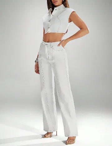 Blugi SHEIN, alb Alb