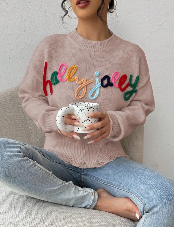 Pulover SHEIN, maro deschis