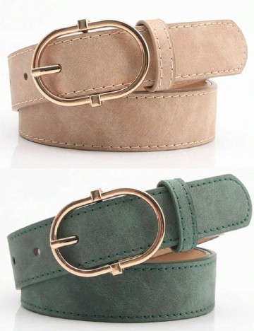 Set Curele 2 bucati SHEIN, verde/crem