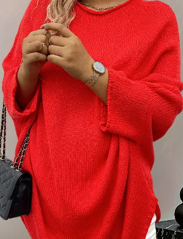 Pulover SHEIN CURVE, rosu Rosu