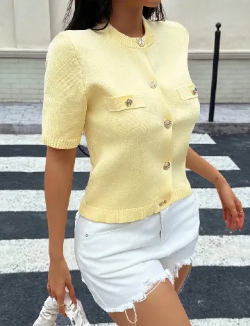 Cardigan SHEIN, galben Galben