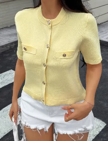 Cardigan SHEIN, galben Galben