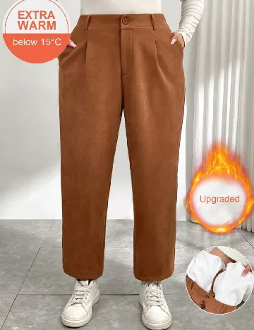 Pantaloni SHEIN CURVE, maro Maro