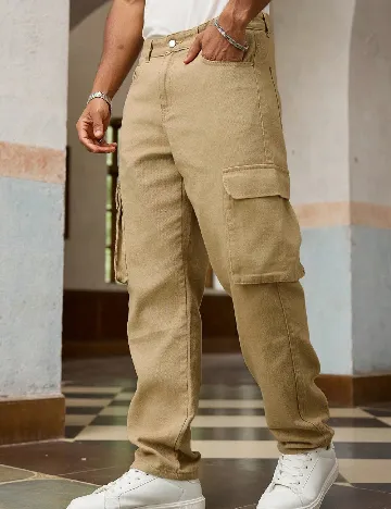 Pantaloni SHEIN, bej Crem