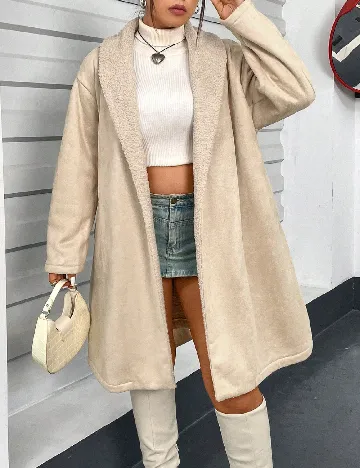 Palton SHEIN CURVE, crem Crem