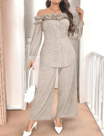 Compleu SHEIN CURVE, crem Crem