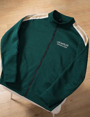 Bluza SHEIN Plus Size Men, verde inchis