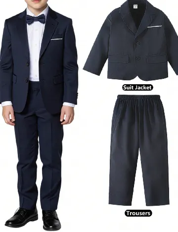 Costum Shein Kids, bleumarin Albastru