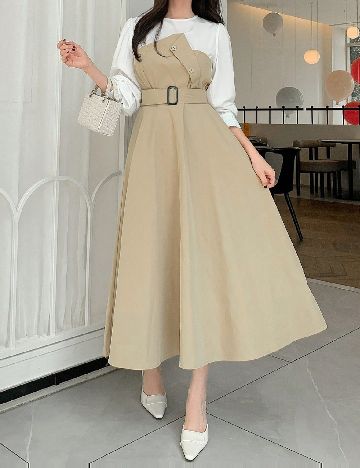 Rochie lunga Dazy, crem