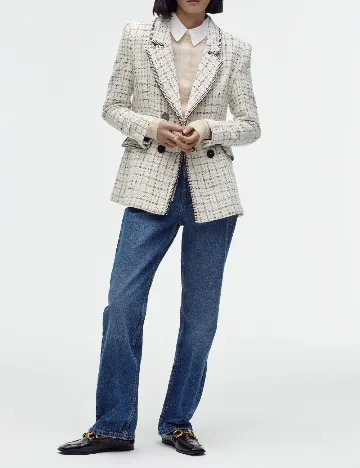 Sacou Zara, ecru Alb