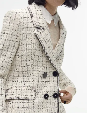 Sacou Zara, ecru Alb