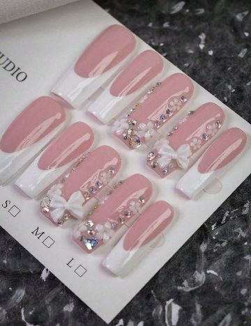 Set unghii false marimea M SHEIN, roz