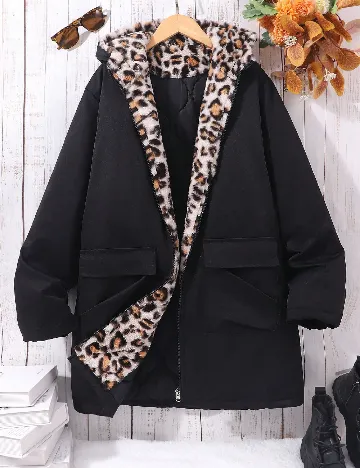 Geaca Shein Kids, negru Negru