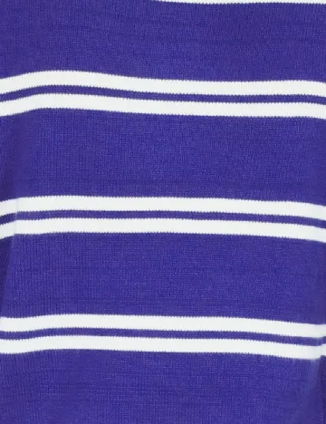 Pulover Bershka, alb/albastru Albastru