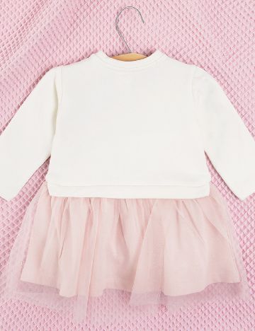 Rochie Cool Club, alb/roz