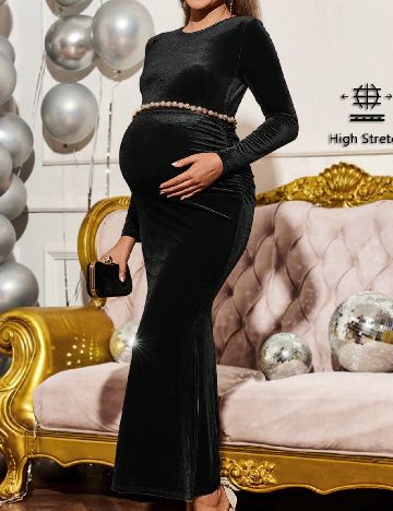 Rochie lunga SHEIN Maternity, negru
