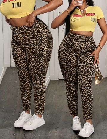 Pantaloni SHEIN CURVE, animal print